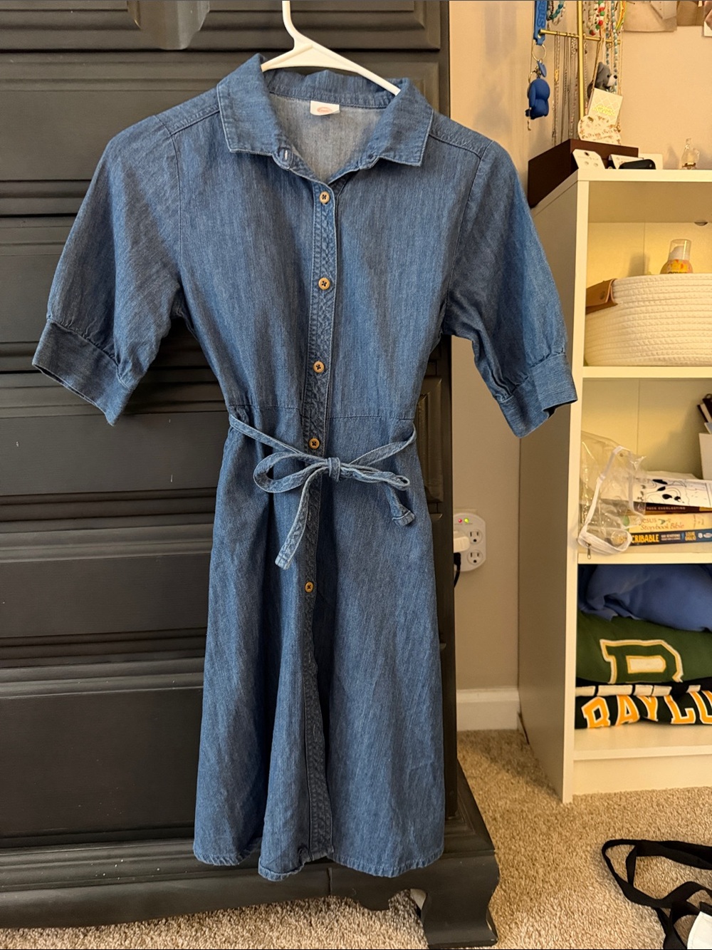 wonder nation Blue Denim Button-Front Shirt Dress